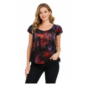 TALULA by ARITZIA size XXS black red splat pattern sleeveless floral top…